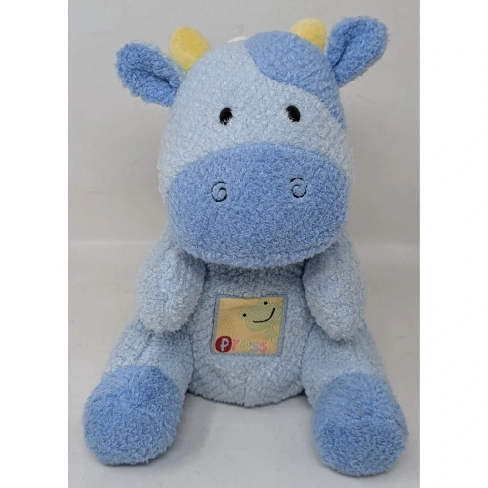 Vintage Carters Prestige Cow Musical Sound Moo Blue‎ Plush Baby Lovey Terry Y2K